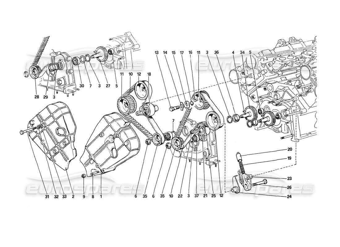 ferrari 308 gtb (1980) timing system - controls part diagram