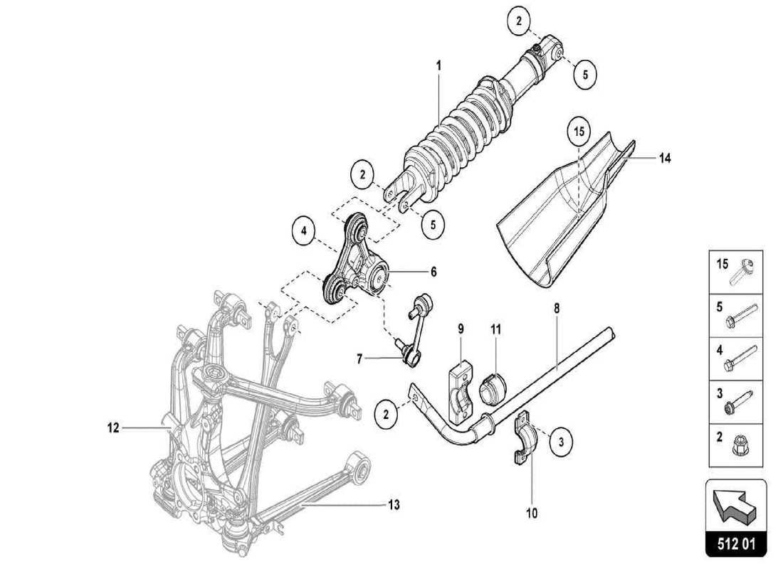 lamborghini centenario spider rear suspension part diagram