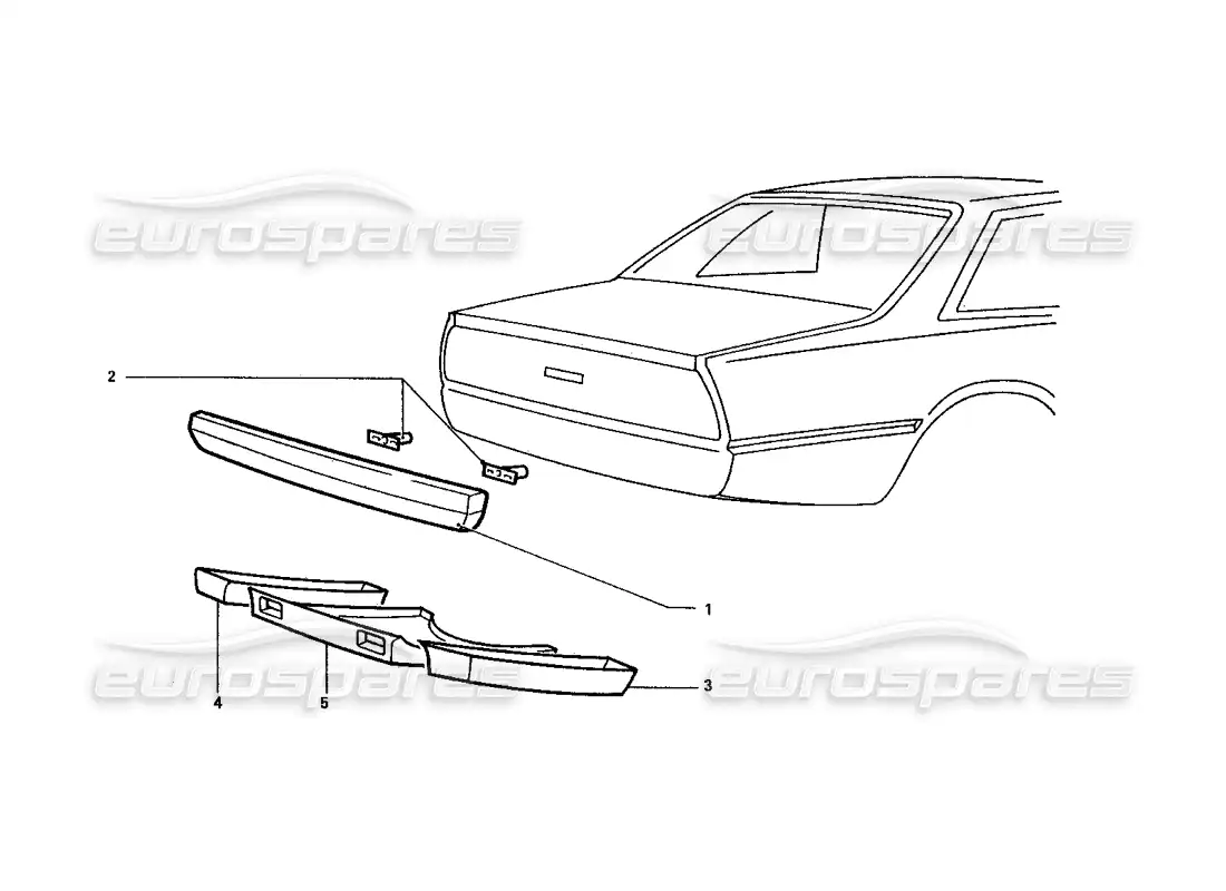 ferrari 412 (coachwork) rear bumper & under tray parts diagram