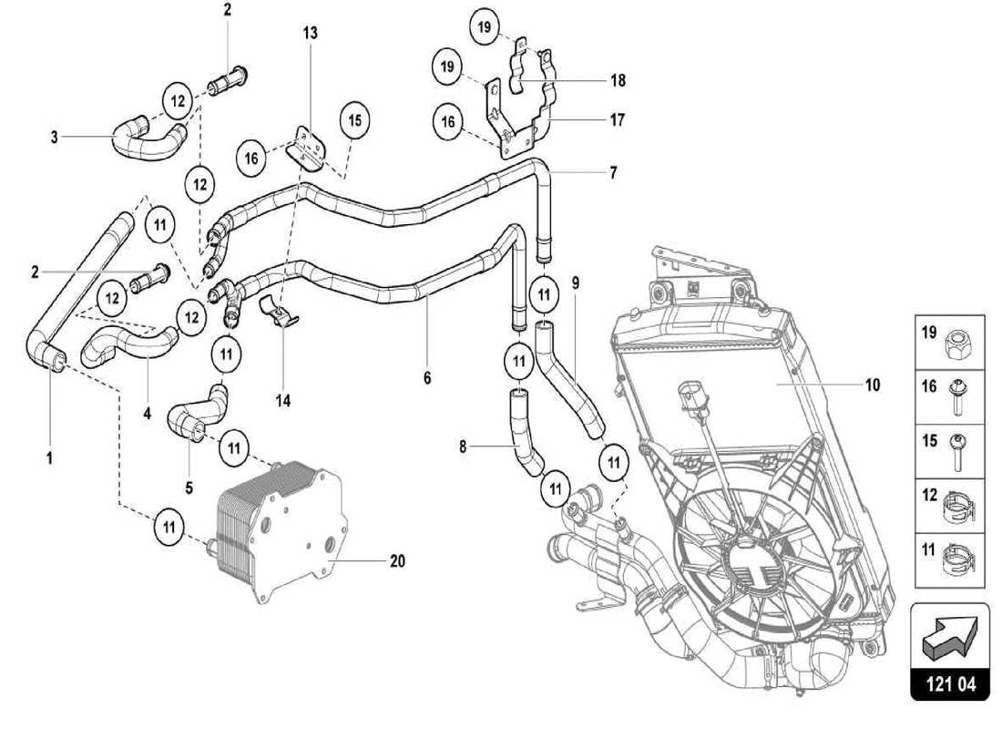 lamborghini centenario spider water cooling system part diagram