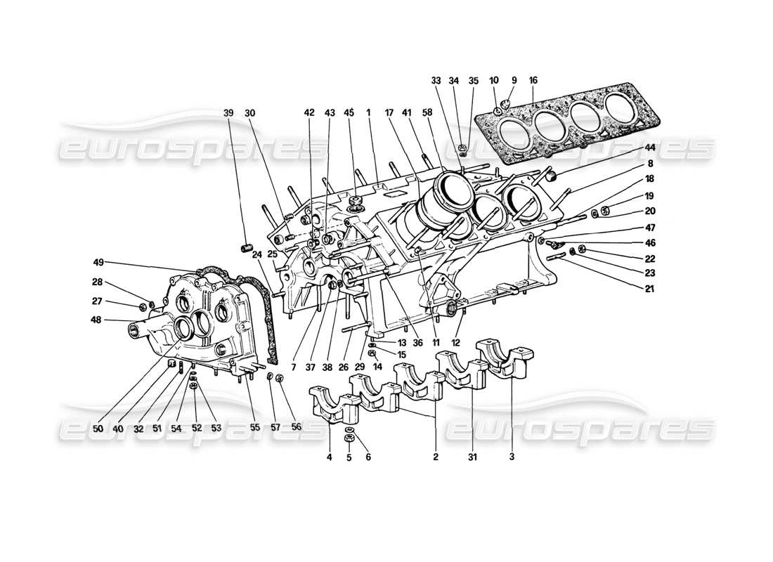 ferrari 308 gtb (1980) crankcase part diagram