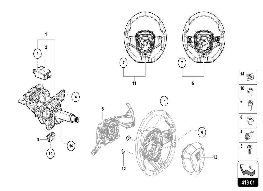 lamborghini centenario spider steering system part diagram
