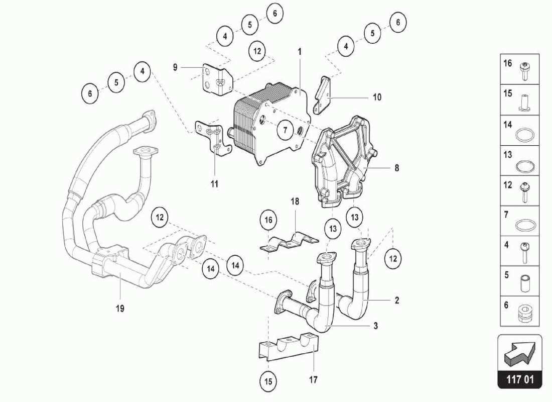 lamborghini centenario spider oil cooler part diagram