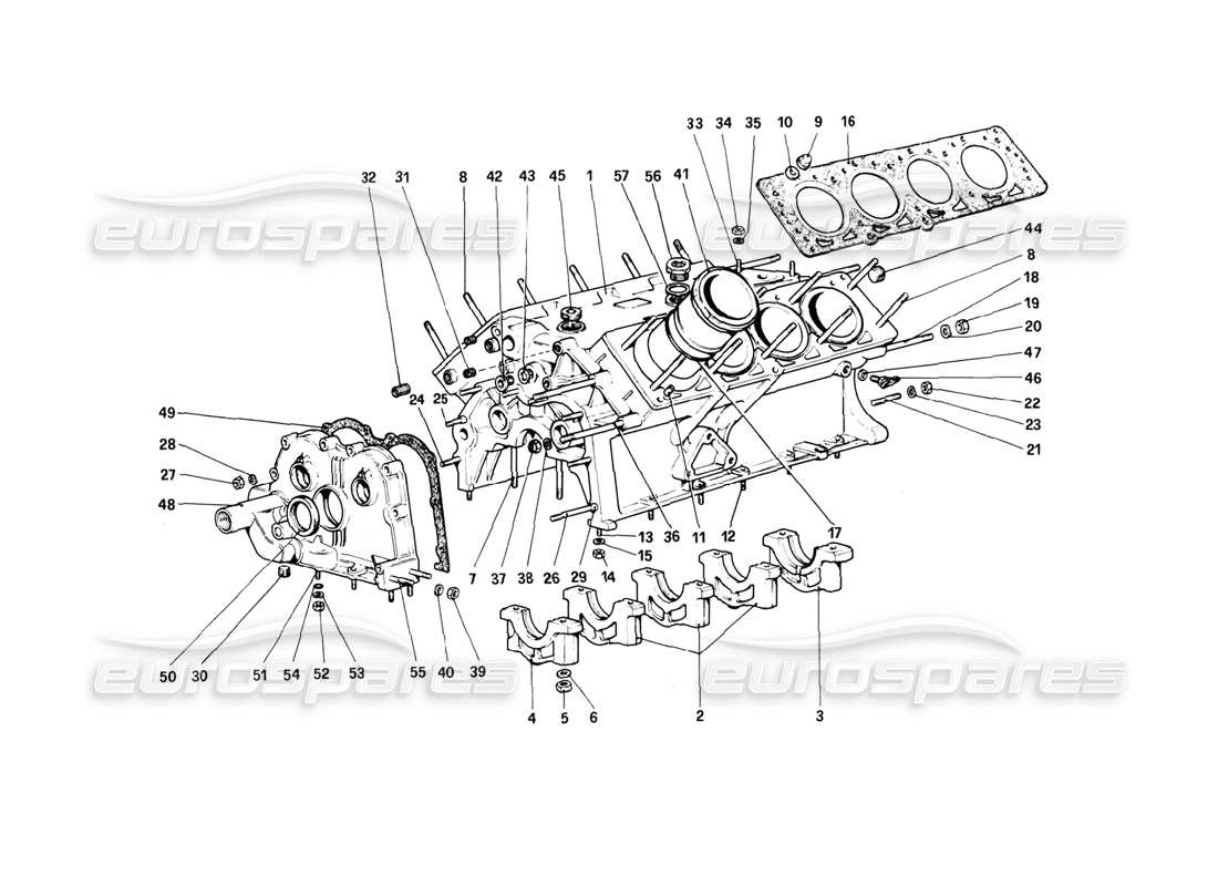 ferrari 308 (1981) gtbi/gtsi crankcase part diagram