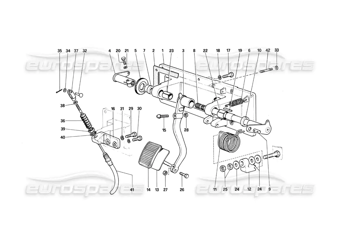 ferrari 412 (mechanical) clutch release control - 412 m. rhd parts diagram