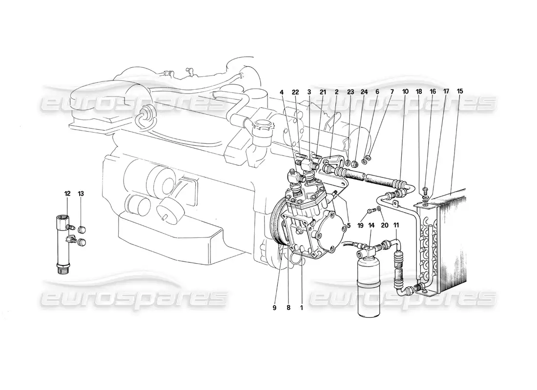 ferrari 412 (mechanical) air conditioning system parts diagram