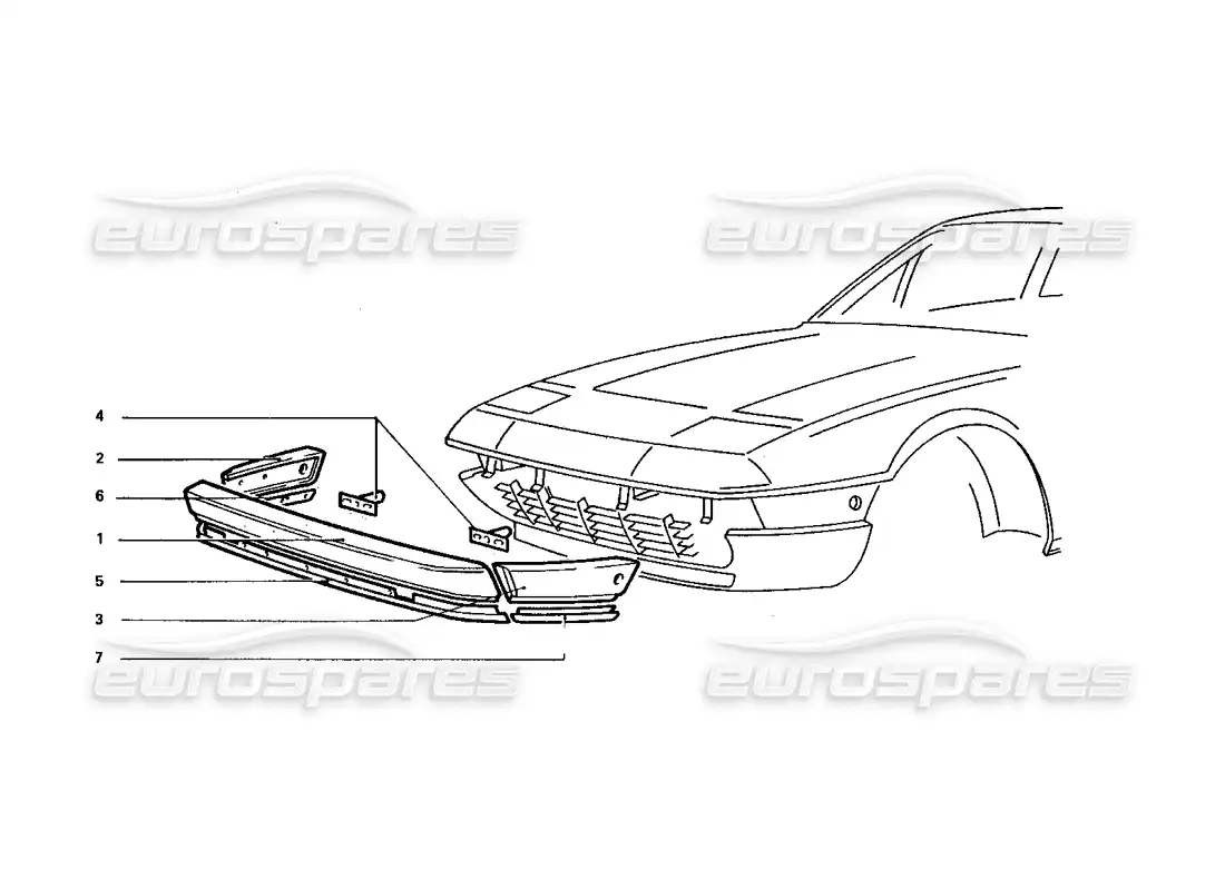 ferrari 412 (coachwork) front bumper parts diagram