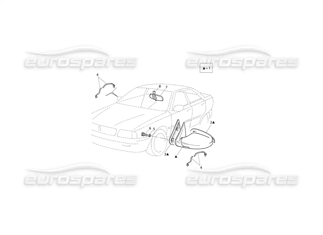 maserati qtp v8 evoluzione rear view mirrors parts diagram