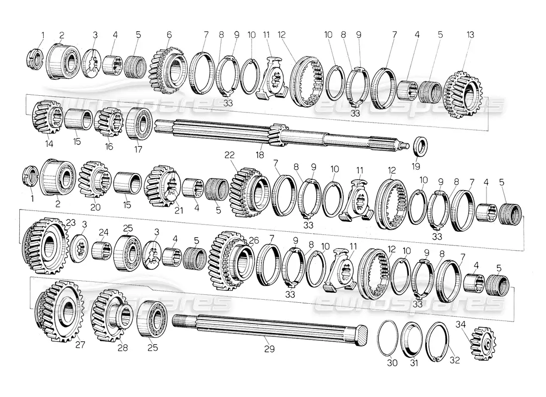 lamborghini countach 5000 s (1984) gearbox parts diagram