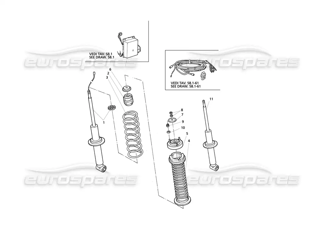 maserati qtp v6 evoluzione rear shock absorber part diagram