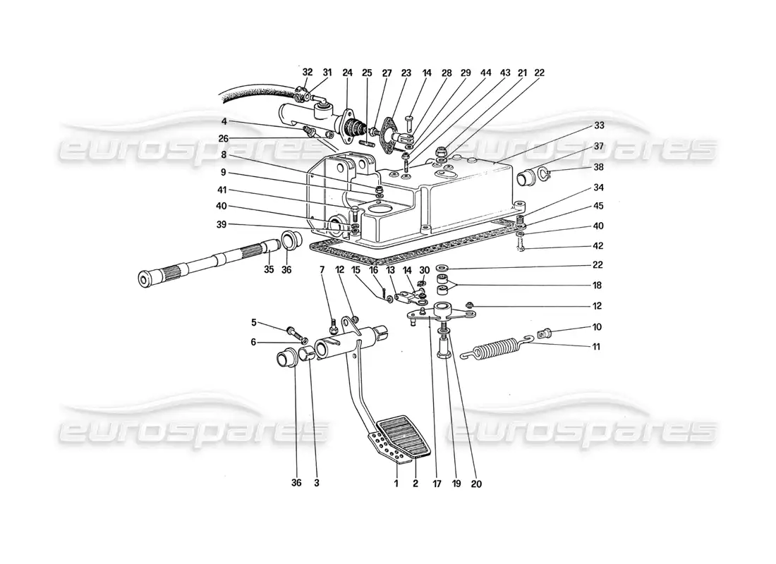 ferrari 288 gto clutch release control parts diagram