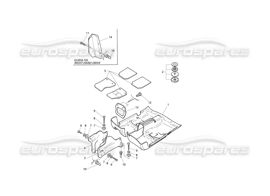 maserati qtp v8 evoluzione carpets parts diagram