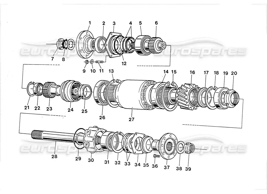 lamborghini lm002 (1988) transfer (output shaft) parts diagram