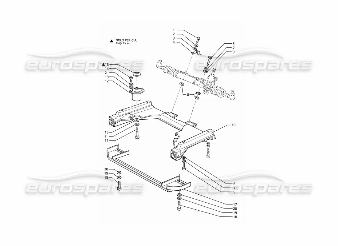 maserati ghibli 2.8 (abs) steering box front subframe parts diagram