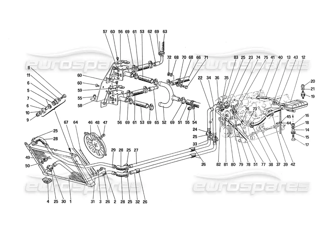 ferrari 288 gto cooling system parts diagram