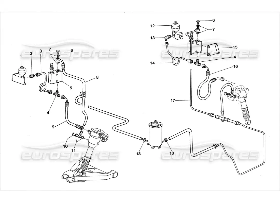 lamborghini lm002 (1988) stop hydraulic system parts diagram