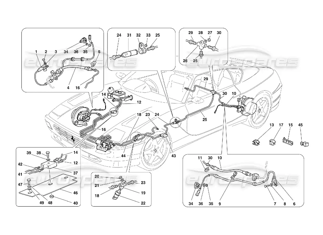ferrari 456 gt/gta brake system -valid for gd parts diagram