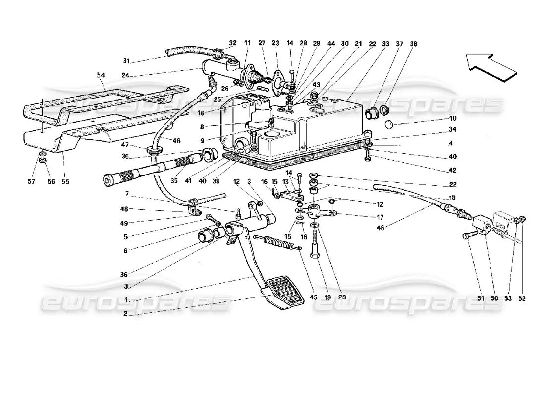 ferrari 512 tr clutch release control -not for gd- parts diagram