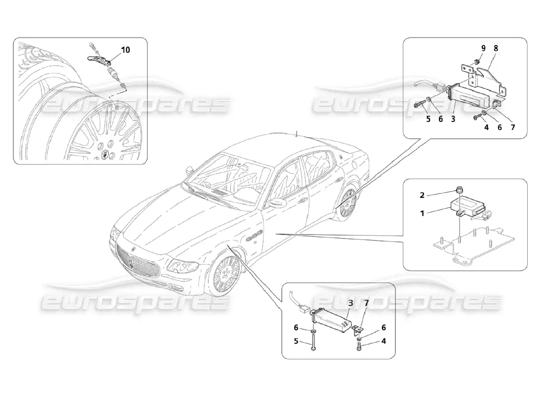 maserati qtp. (2006) 4.2 tyres pressure control system -optional- parts diagram