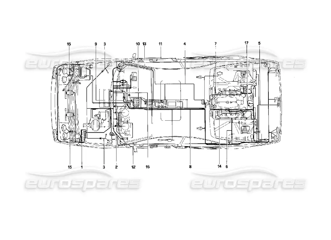 ferrari mondial 3.4 t coupe/cabrio electric system parts diagram