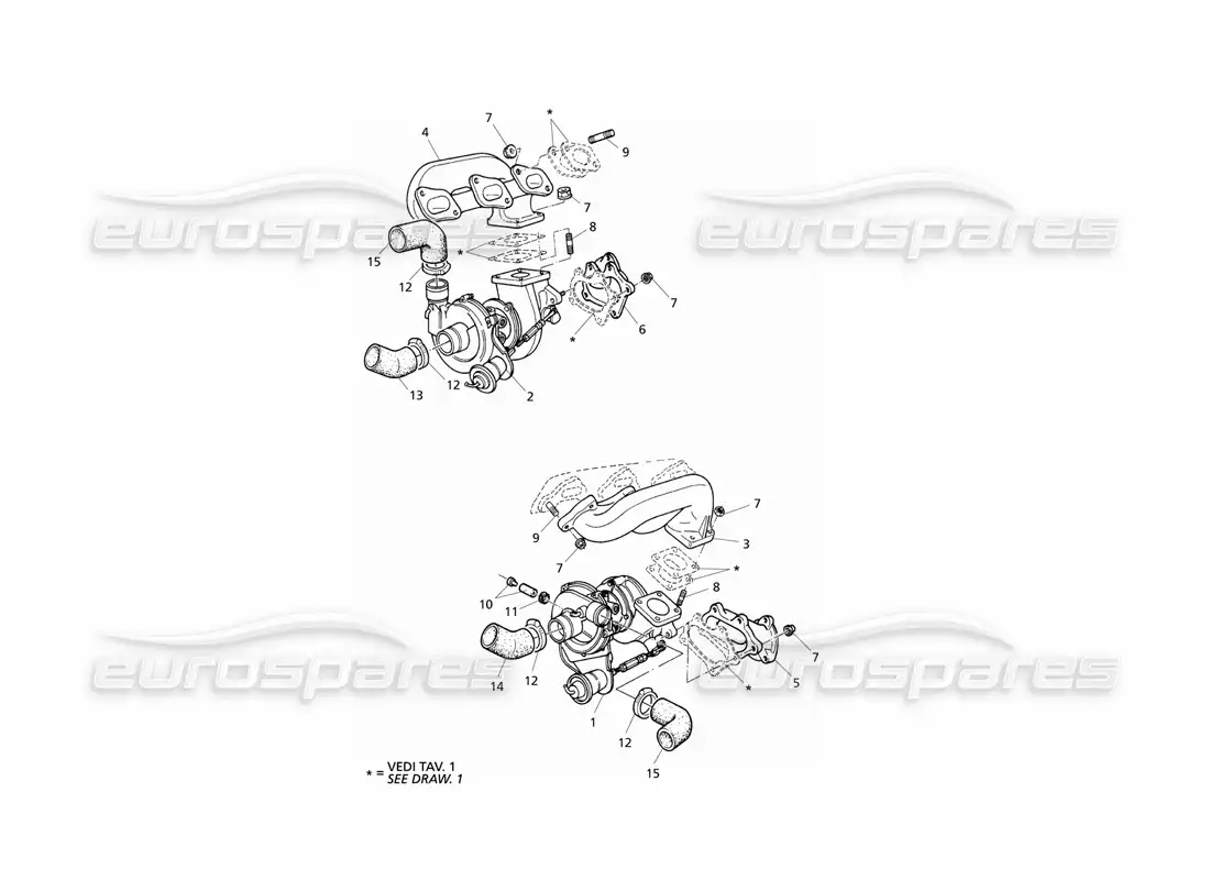 maserati qtp v6 evoluzione turboblowers and exhaust manifolds part diagram