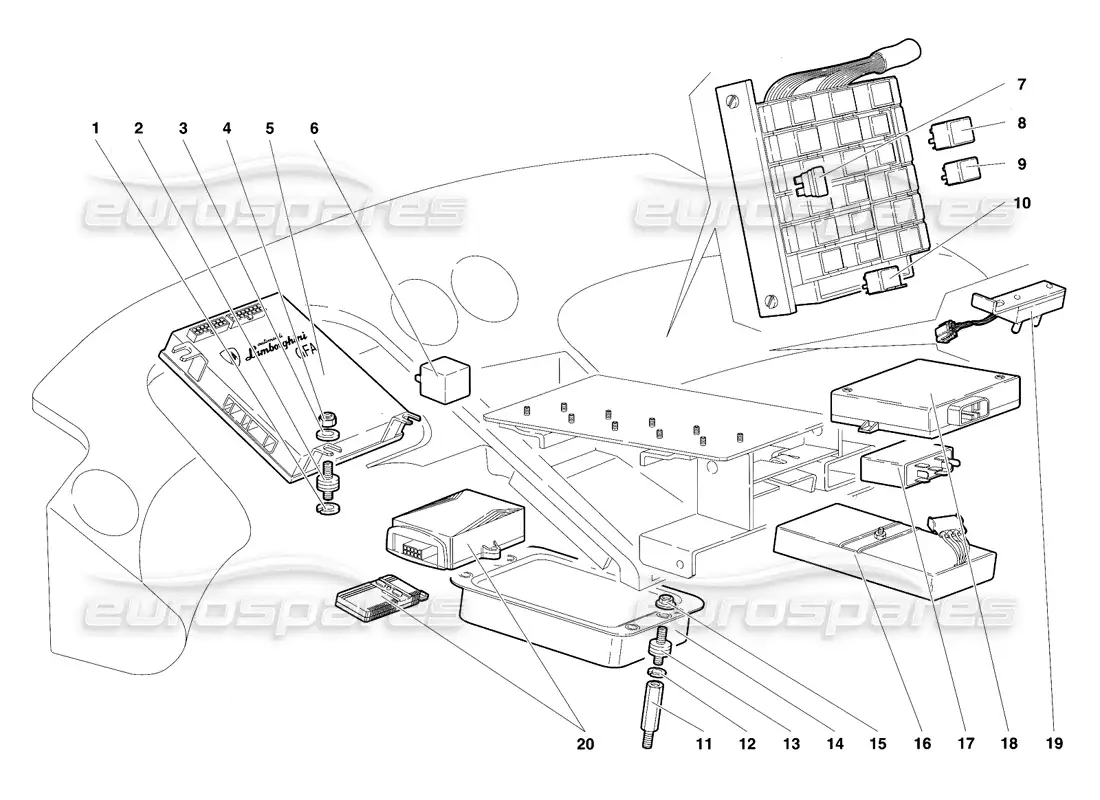 lamborghini diablo vt (1994) electrical system parts diagram