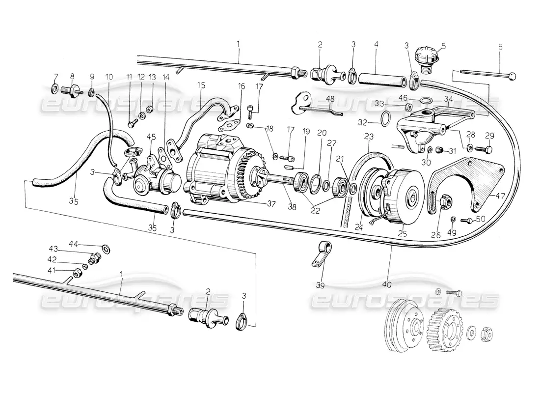 lamborghini countach 5000 s (1984) air polution system parts diagram