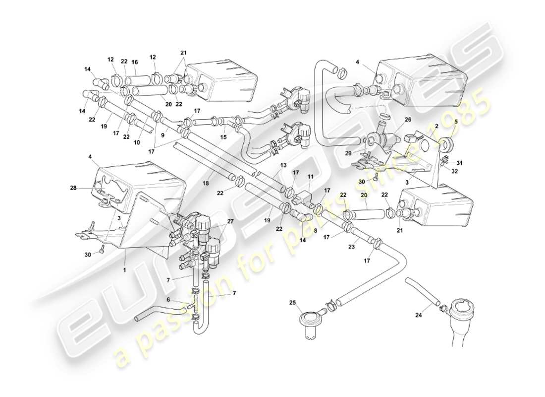 a part diagram from the aston martin db7 parts catalogue