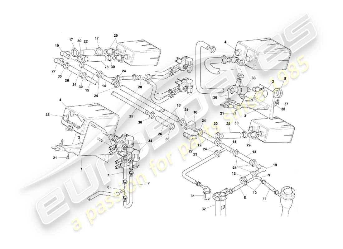 a part diagram from the aston martin db7 vantage (2003) parts catalogue