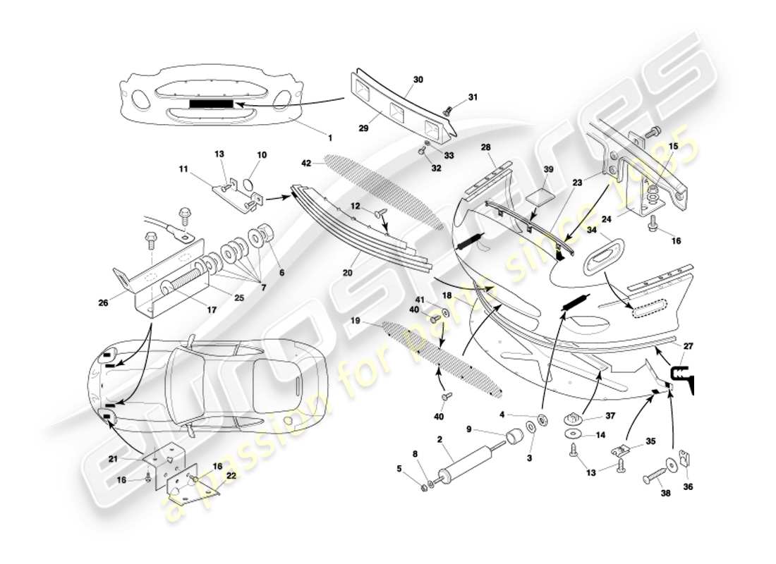 a part diagram from the aston martin db7 parts catalogue