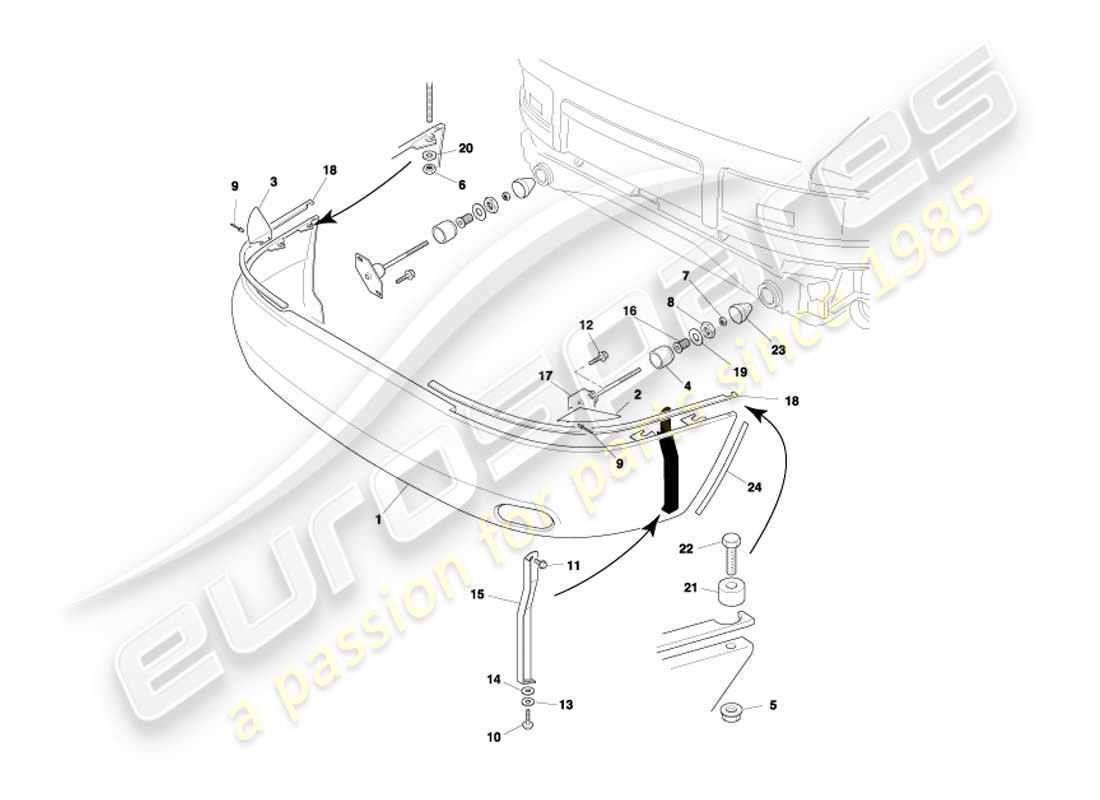 a part diagram from the aston martin db7 parts catalogue
