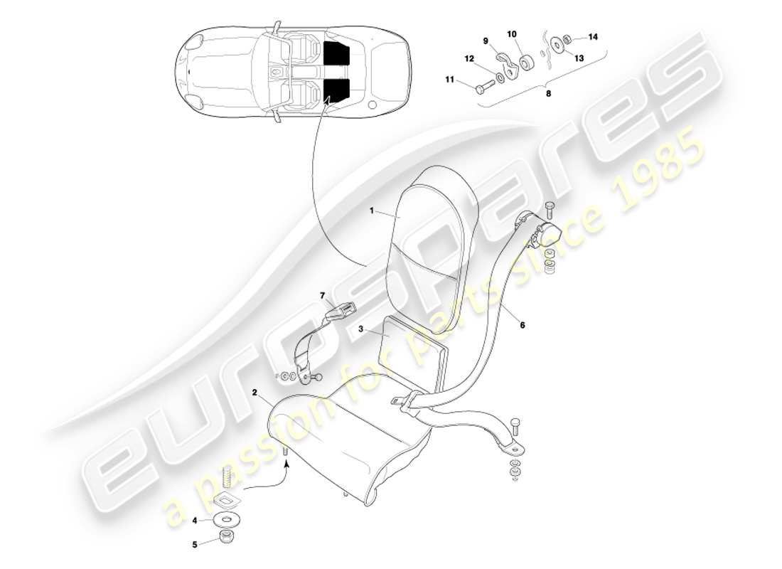 a part diagram from the aston martin db7 parts catalogue