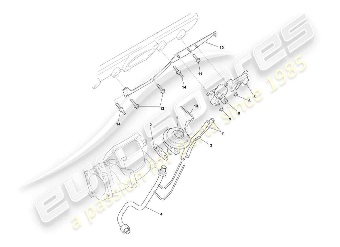 a part diagram from the aston martin db7 vantage (2001) parts catalogue