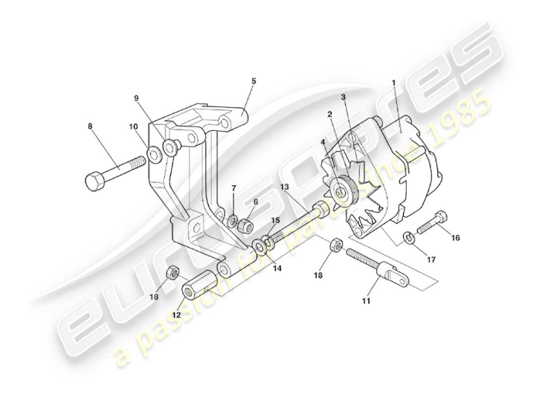 a part diagram from the aston martin v8 virage parts catalogue