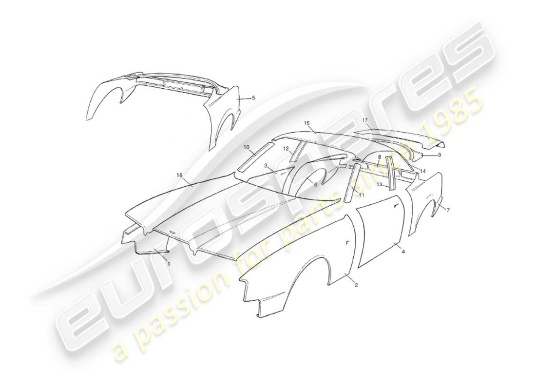 a part diagram from the aston martin v8 virage parts catalogue