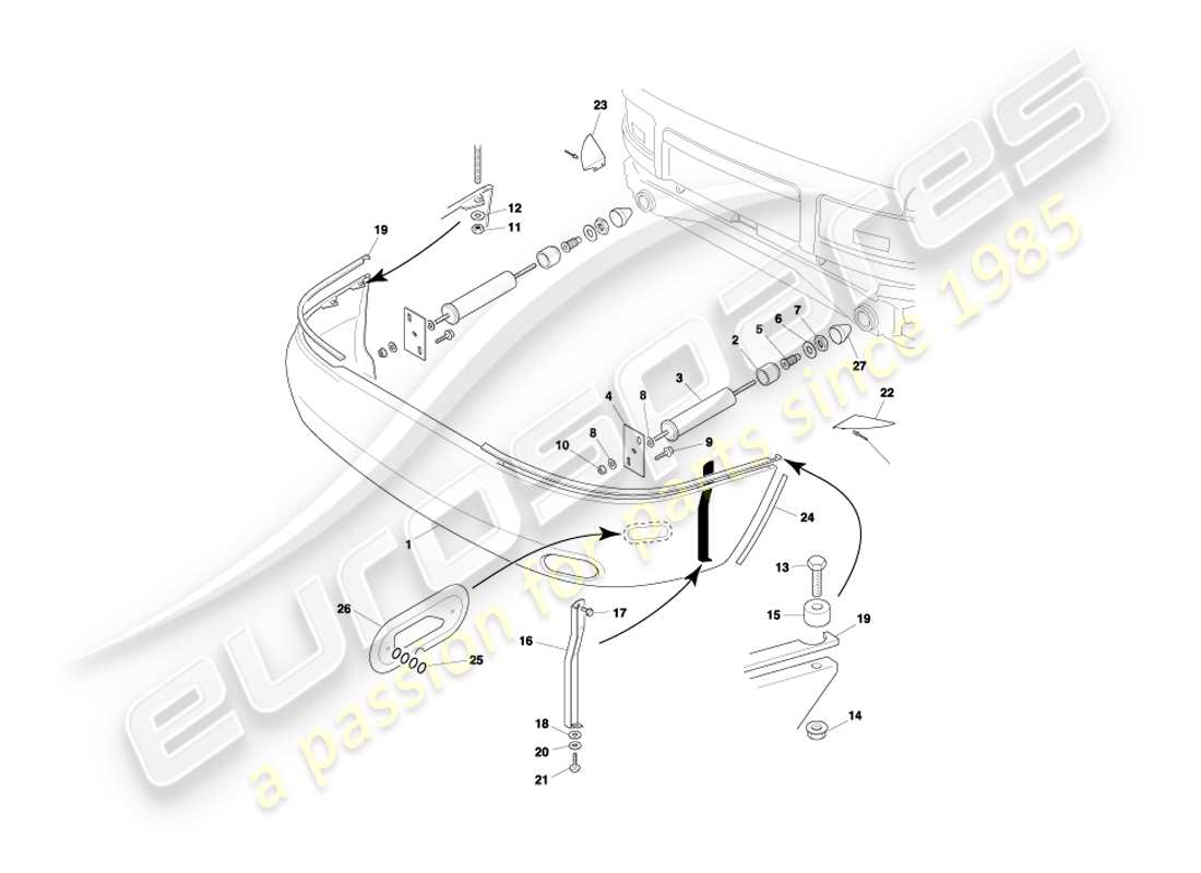a part diagram from the aston martin db7 vantage (2000) parts catalogue