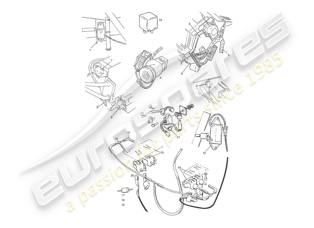 a part diagram from the aston martin v8 virage parts catalogue