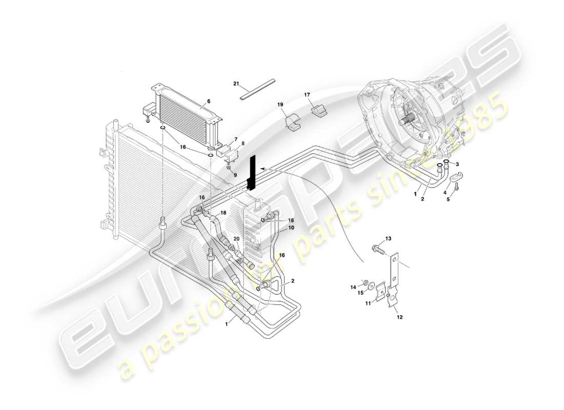 a part diagram from the aston martin db7 parts catalogue