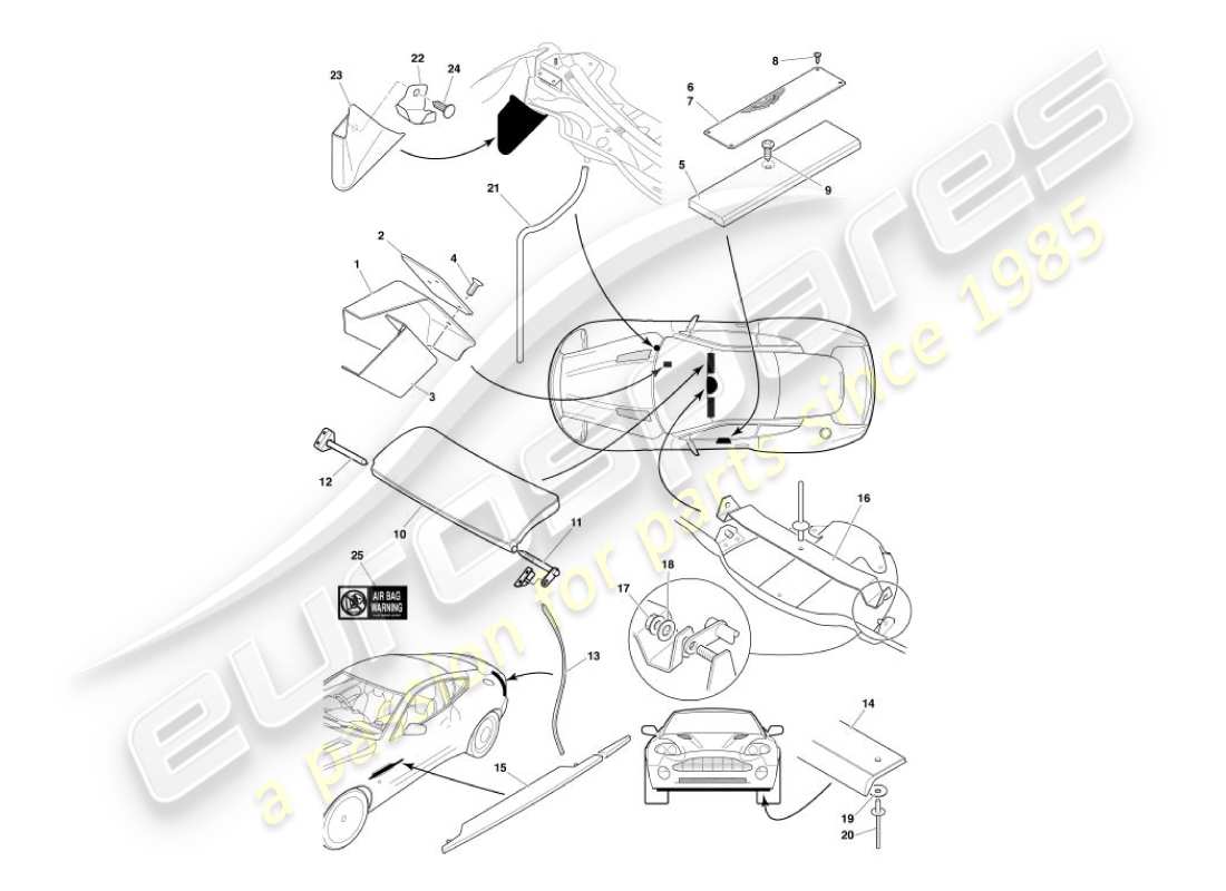 a part diagram from the aston martin vanquish (2007) parts catalogue