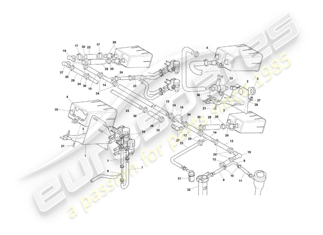 a part diagram from the aston martin db7 parts catalogue