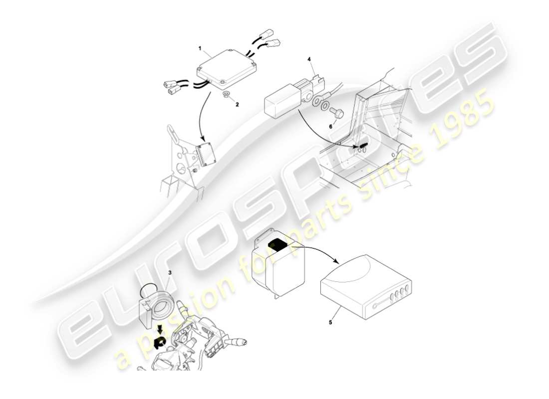a part diagram from the aston martin vanquish (2003) parts catalogue