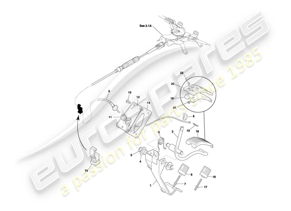 a part diagram from the aston martin db7 vantage (2000) parts catalogue