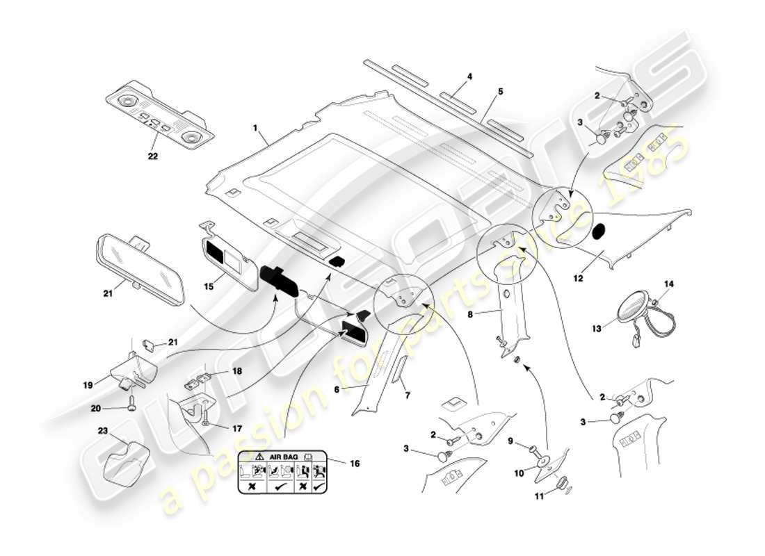 a part diagram from the aston martin db7 parts catalogue