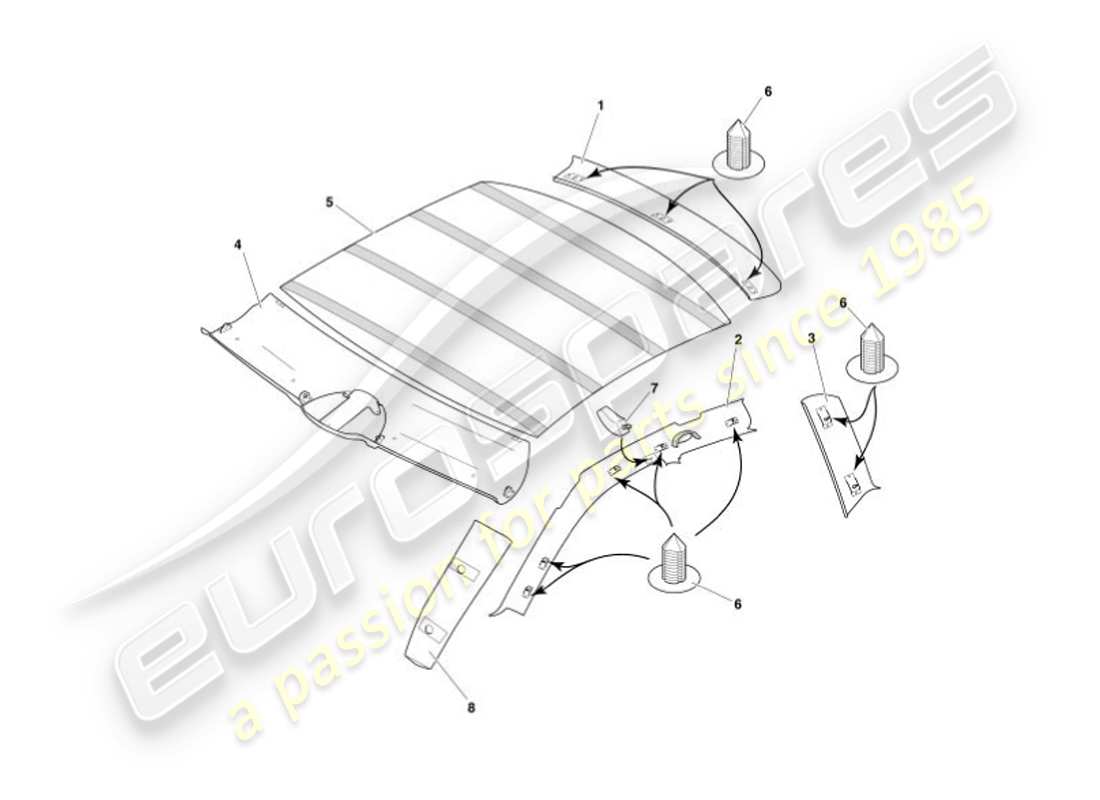 a part diagram from the aston martin vanquish (2007) parts catalogue