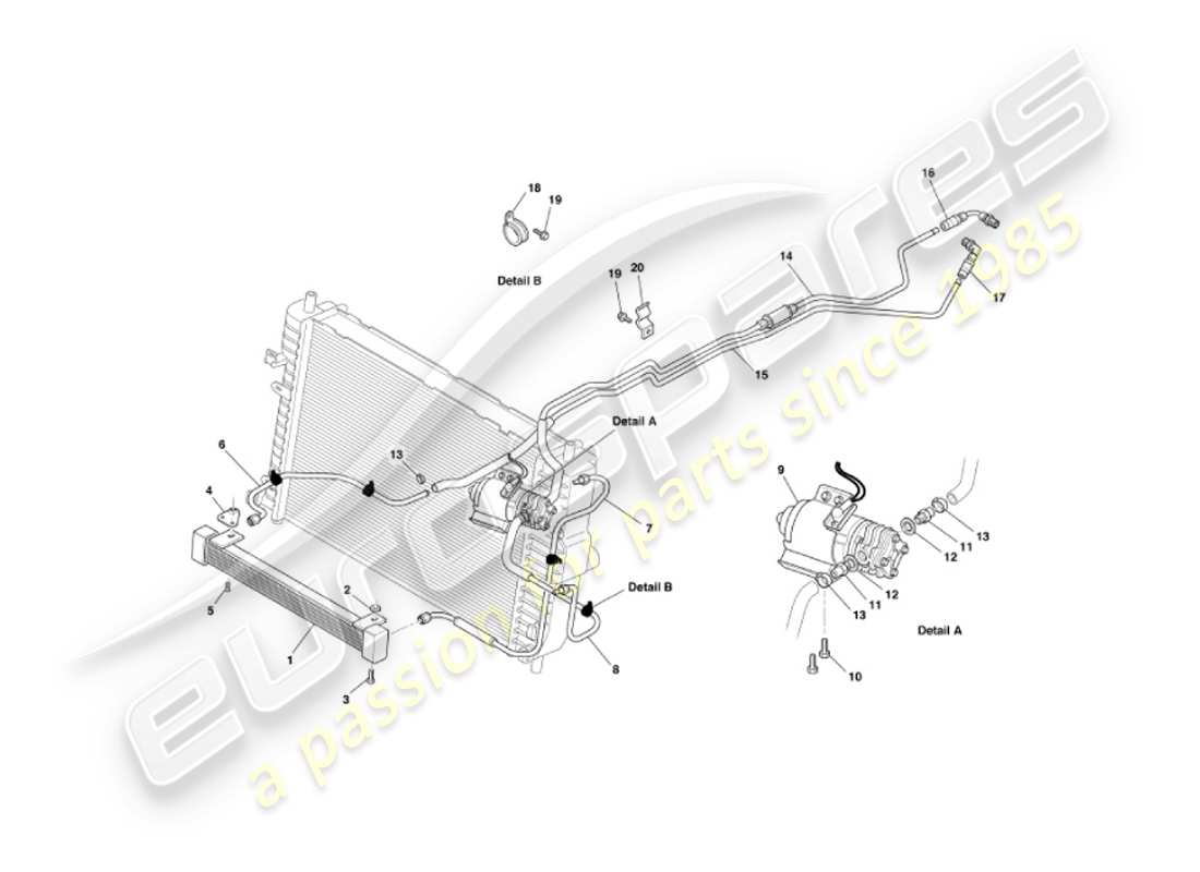 a part diagram from the aston martin vanquish parts catalogue