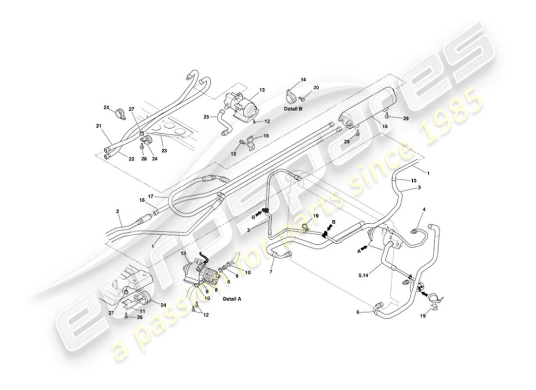 a part diagram from the aston martin vanquish (2004) parts catalogue