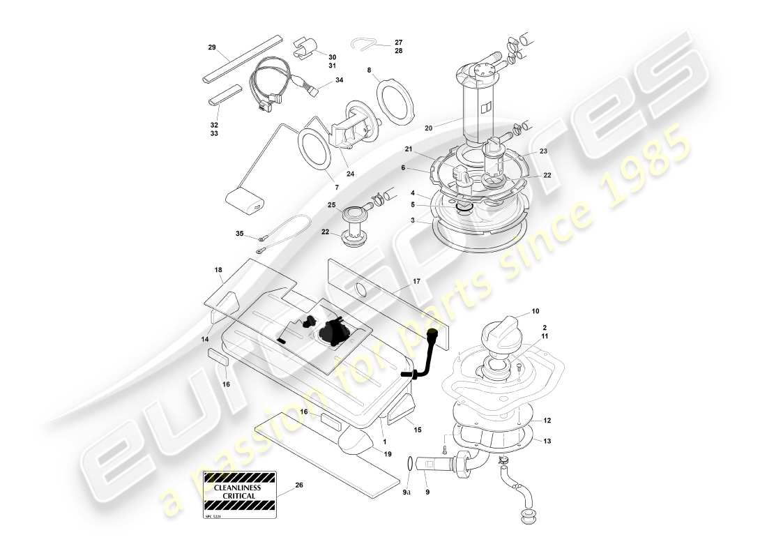 a part diagram from the aston martin db7 vantage (2004) parts catalogue