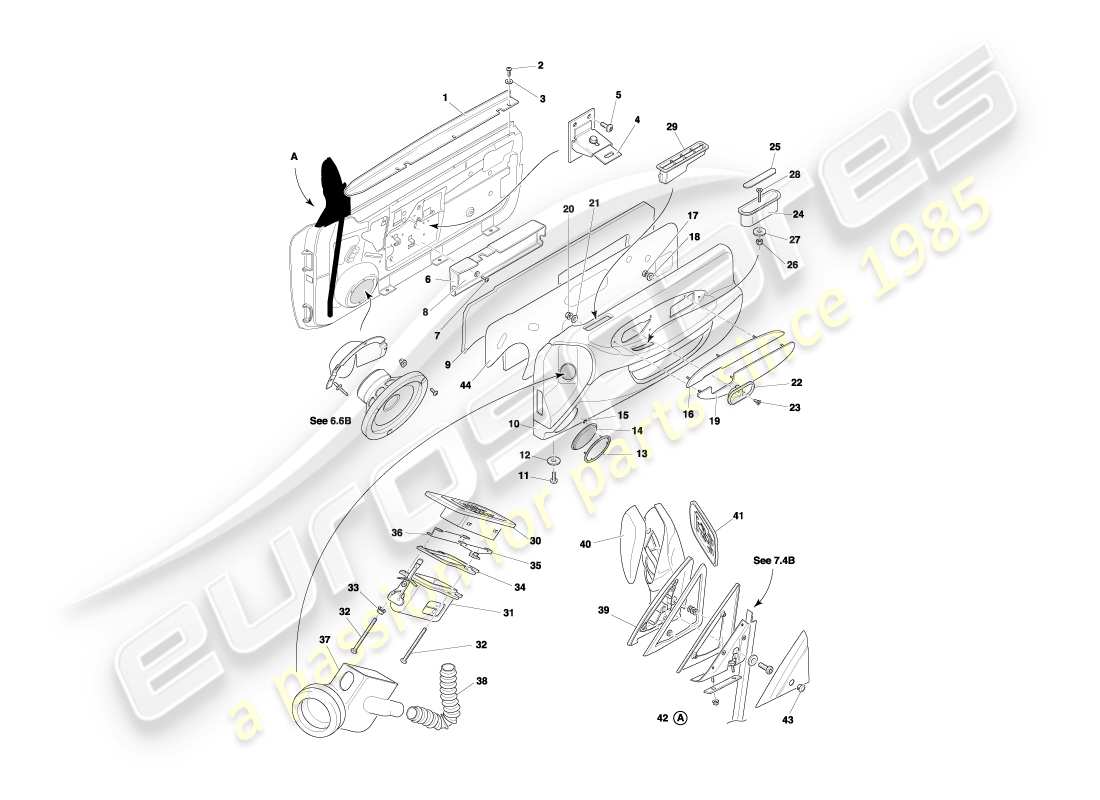 a part diagram from the aston martin db7 vantage (2000) parts catalogue