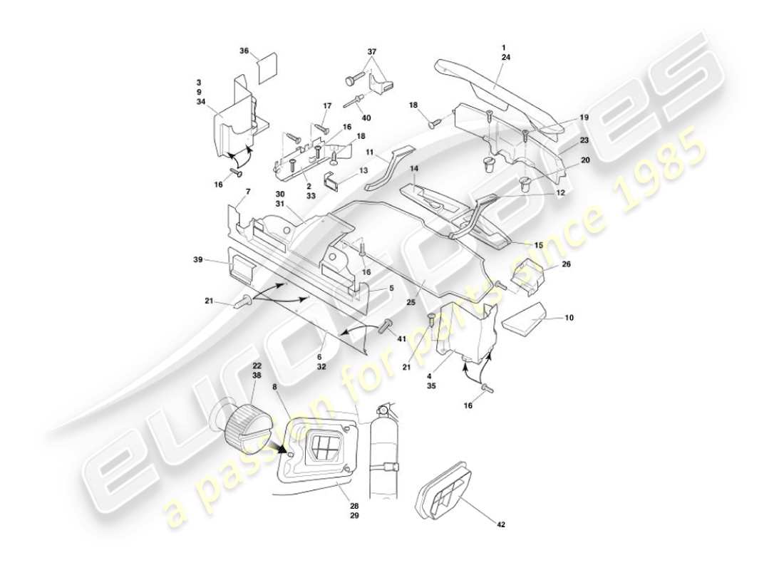 a part diagram from the aston martin vanquish parts catalogue
