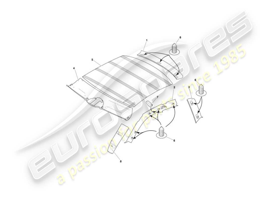 a part diagram from the aston martin vanquish (2005) parts catalogue
